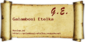 Galambosi Etelka névjegykártya