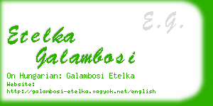 etelka galambosi business card